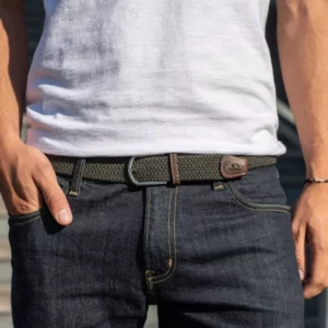 BILLYBELT • Ceinture tressée "Khaki Green" (T2)