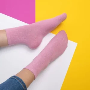 BILLYBELT • Chaussettes Femme "Coton/Paillettes "Rose"