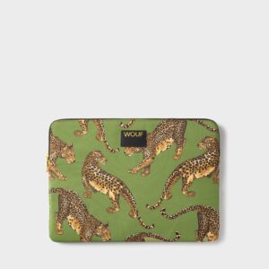 WOUF • Housse d'ordinateur "Olive Leopard" (13 & 14 pouces)