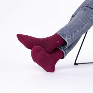 BILLYBELT • Chaussettes Femme "Coton/Paillettes "Bordeaux"