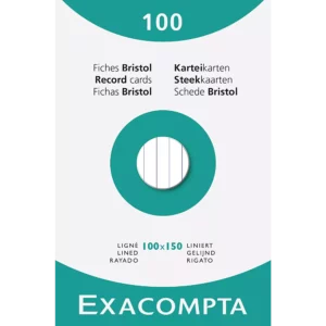 EXACOMPTA • Fiches Bristol (ligné) 10x15cm