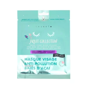 INUWET • Masque visage bio-cellulose "Détox" (Baies d'acai)