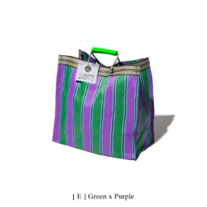 PUEBCO • Sac recyclé "Square" (vert / mauve)