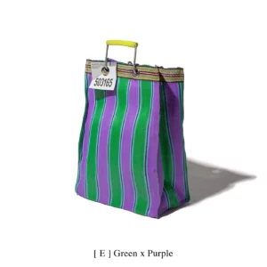 PUEBCO • Sac recyclé "Rectangle" (vert / mauve)
