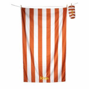 KIMA • Serviette de plage lignée "Terracotta"