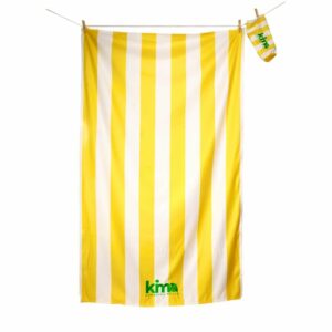 KIMA • Serviette de plage lignée "Jaune"