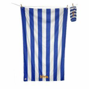 KIMA • Serviette de plage lignée "Bleu"