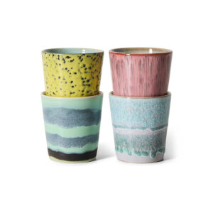 HKLIVING • Tasses à café "Artistic" (par 4)