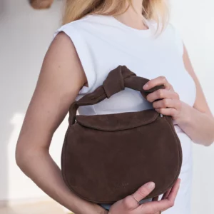 O MY BAG • Coco Croissant "Choco" en daim