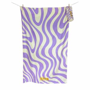 KIMA • Serviette de plage lignée "Wavy Lavande"