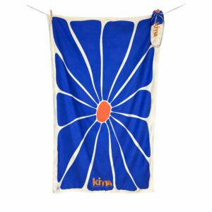 KIMA • Serviette de plage lignée "Flower Blue"