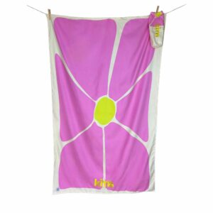 KIMA • Serviette de plage lignée "Flower Rose"