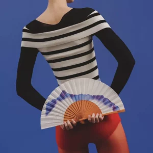 A FAN OF • Éventail en bois et coton "Cold Crest"