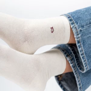 BILLYBELT • Chaussettes Femme "Coton/Paillettes "Blanc"