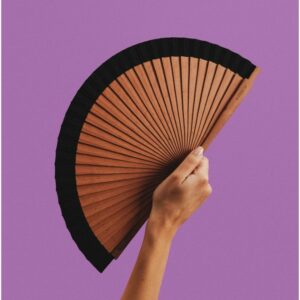 A FAN OF • Éventail en bois et coton "Wood / Black"