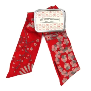 LES BELLES VAGABONDES • bandeau en soie "Masami Rouge"