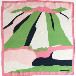 LES BELLES VAGABONDES • foulard en soie "Vivaro kaki"