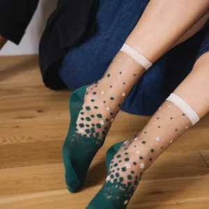ATELIER ST EUSTACHE • Chaussettes "Nakameguro Émeraude" - 36/38