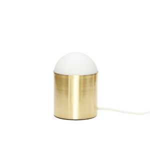HUBSCH • Lampe de table en laiton et verre dépoli