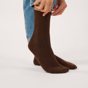 BILLYBELT • Chaussettes Femme avec Angora "Brown"