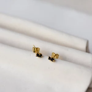 JUDITH BENITA • Clous d'oreilles "Ettore Noir" (Taille S)