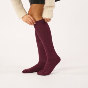 BILLYBELT • Chaussettes Hautes Femme "Bordeaux"